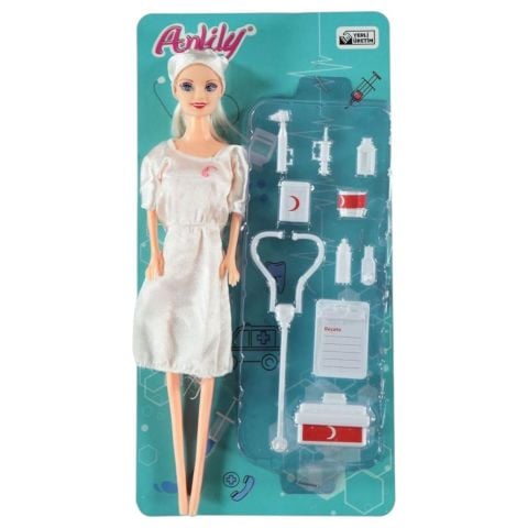 Anlily Poşette Doktor Setli Bebek
