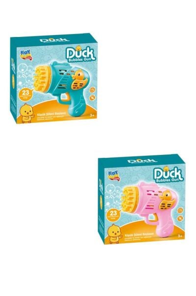 Duck Çok Delikli Pilli Köpük Atan Tabanca Oyuncağı 23 Delikli Bubble Gun Pembe