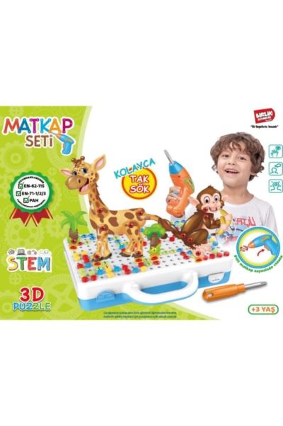 Eğitici Matkaplı Creative Puzzle 340 Parça 3d Stem