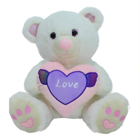 Peluş 40 Cm Melek Kalpli Ayı