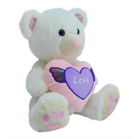 Peluş 40 Cm Melek Kalpli Ayı