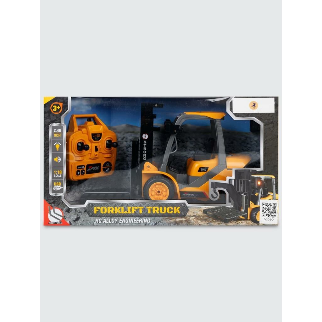 9 Kanallı Uzaktan Kumandalı Şarjlı Forklift Sarı