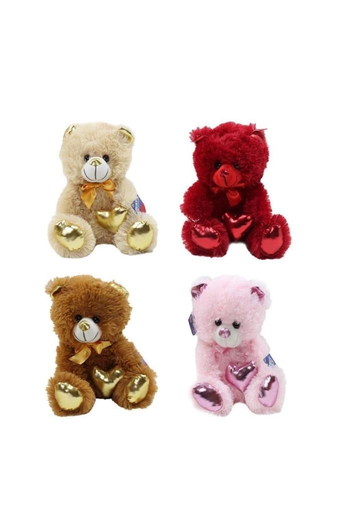 62500 Parlak Kalpli Peluş Ayı 30 Cm