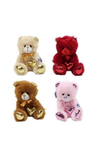 62500 Parlak Kalpli Peluş Ayı 30 Cm