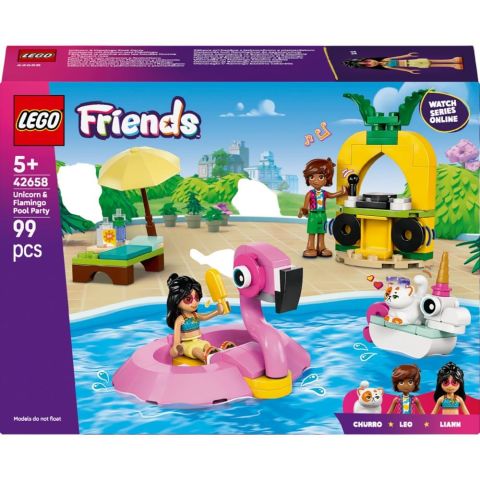 LEGO Friends Tek Boynuzlu At ve Flamingo Havuz Partisi 42658