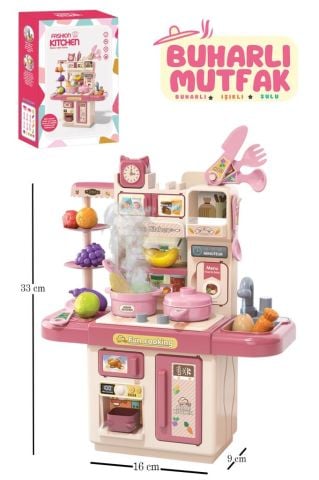 Buharlı Işıklı Sulu Mutfak Oyuncak Seti