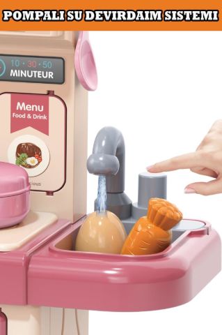 Buharlı Işıklı Sulu Mutfak Oyuncak Seti