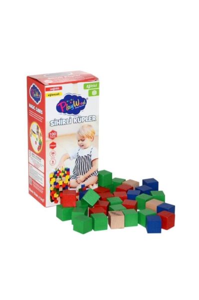 KUT.AHŞAP 100 PARÇA SİHİRLİ KÜPLER