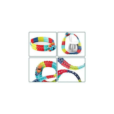 Dinamik Raylar Kendin Yap Işıklı Araba 96 Parça Pist Tren Seti