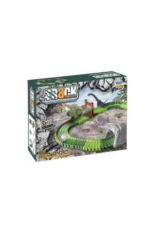 96 Parça Dinozor Temalı Hareketli Raylar Dinozor Araçlı