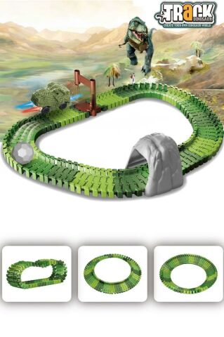 96 Parça Dinozor Temalı Hareketli Raylar Dinozor Araçlı