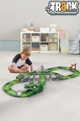 Dinosaur Tracks 192 Parça Dinozor Temalı Hareketli Raylar Dinozor Araçlı Köprülü