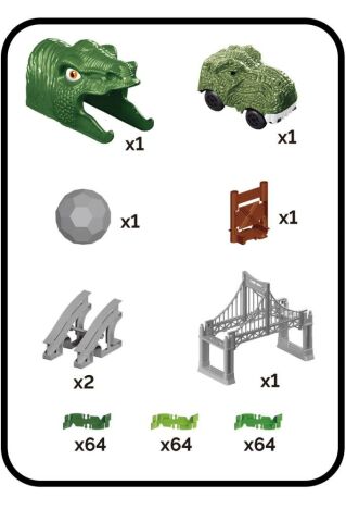 Dinosaur Tracks 192 Parça Dinozor Temalı Hareketli Raylar Dinozor Araçlı Köprülü