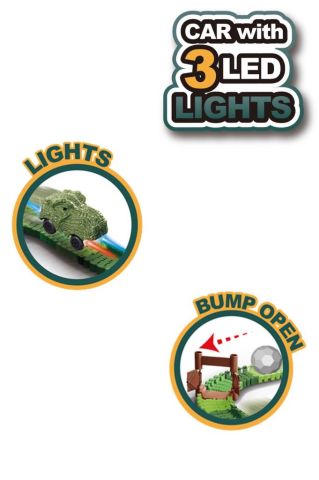 Dinosaur Tracks 192 Parça Dinozor Temalı Hareketli Raylar Dinozor Araçlı Köprülü