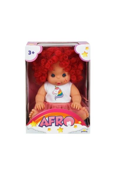 Afro Kıvırcık Saçlı Bebek 23 Cm -