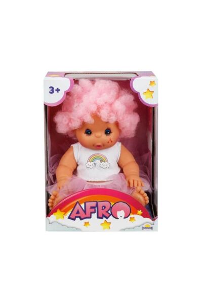 Afro Kıvırcık Saçlı Bebek 23 Cm -