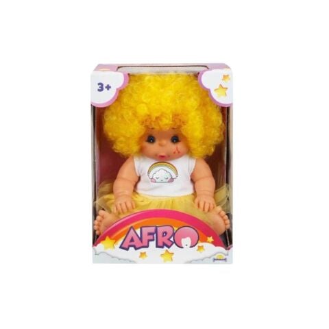 Afro Kıvırcık Saçlı Bebek 23 Cm -