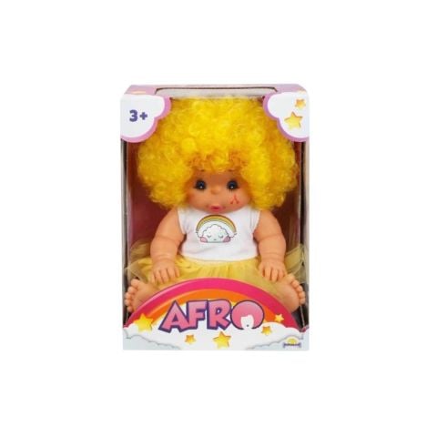 Afro Kıvırcık Saçlı Bebek 23 Cm -