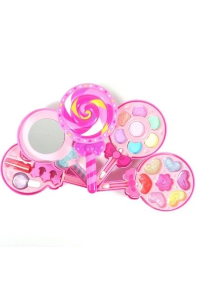Pretty Pinky Lolipop Şekilli Oyuncak Güzellik ve Makyaj Seti Katlanabilen- 5 Katman Makyaj Seti