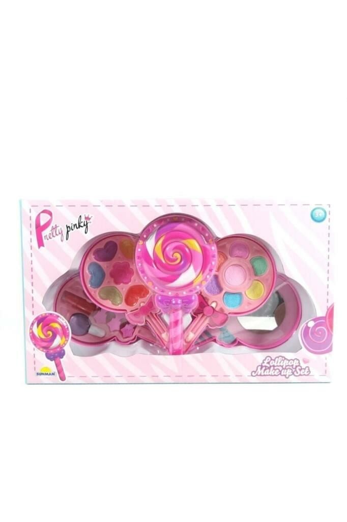 Pretty Pinky Lolipop Şekilli Oyuncak Güzellik ve Makyaj Seti Katlanabilen- 5 Katman Makyaj Seti