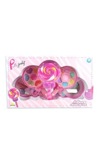 Pretty Pinky Lolipop Şekilli Oyuncak Güzellik ve Makyaj Seti Katlanabilen- 5 Katman Makyaj Seti