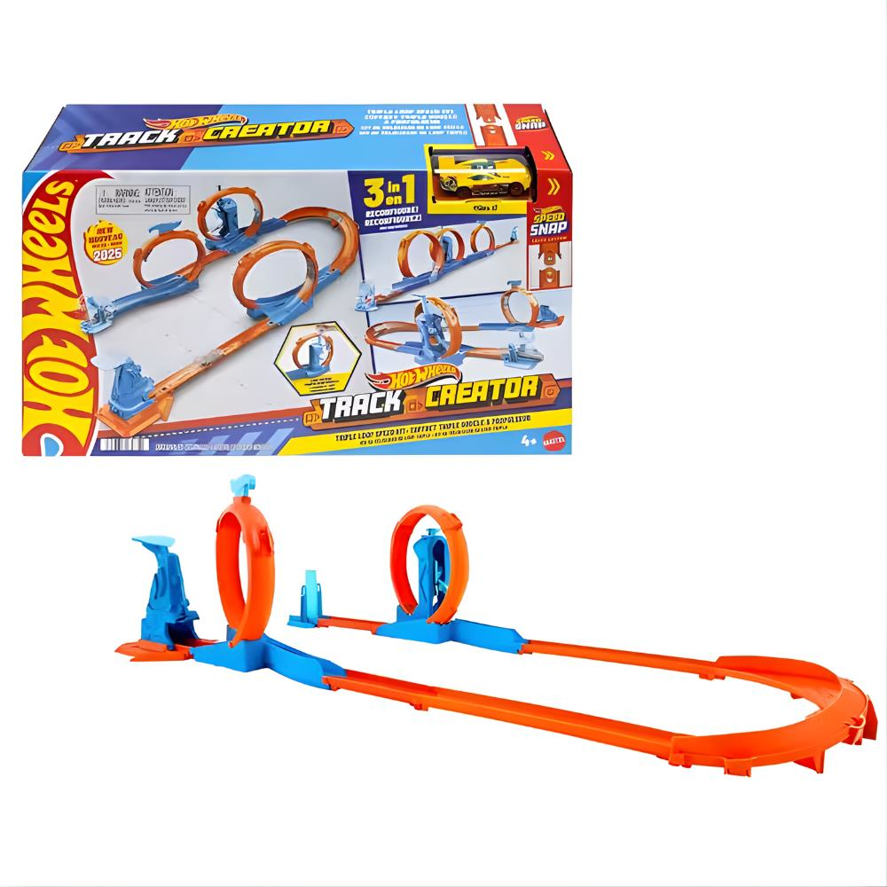 3in1 Hot Wheels Track Creator Üçlü Çemberde Pist Seti JDW39