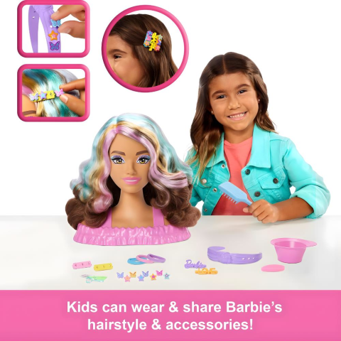 Barbie Saç Tasarımı Büstü Kahverengi Saçlı JFG82