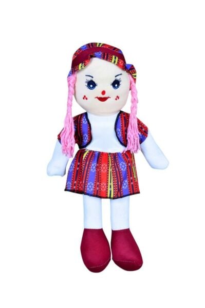 Zeyno Yöresel Bordo Bez Bebek 45 Cm