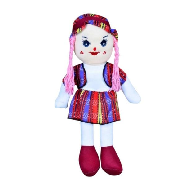 Zeyno Yöresel Bordo Bez Bebek 45 Cm