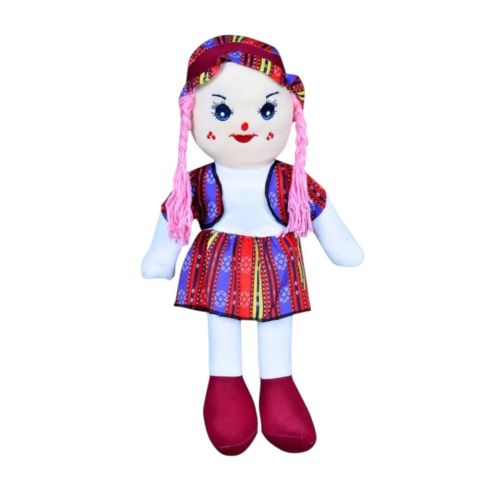 Zeyno Yöresel Bordo Bez Bebek 45 Cm