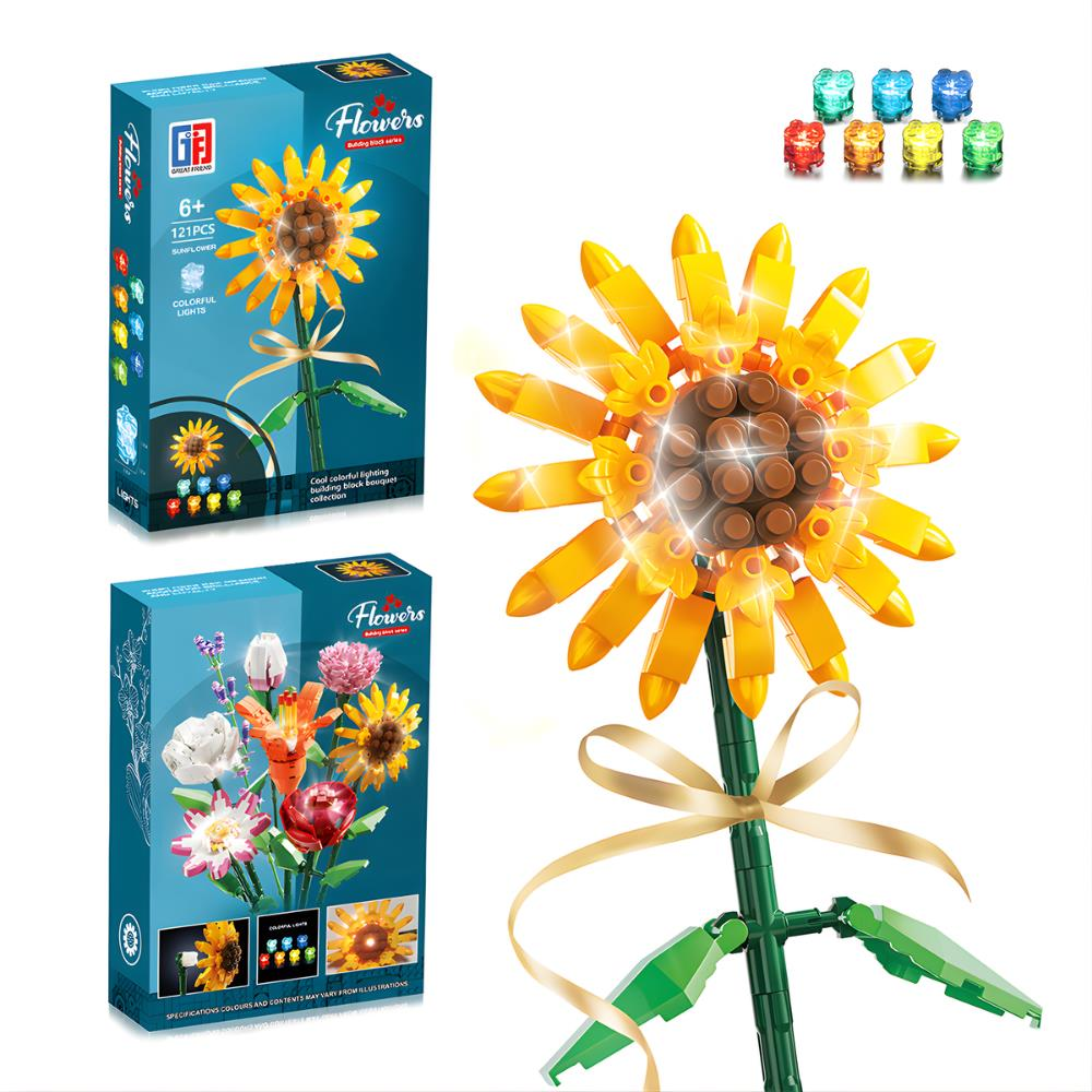 Renkli Işıklı Blok Çiçek - Ayçiçeği