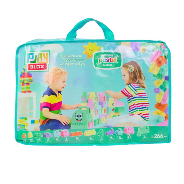 Playblox Block Pastel Yapı Taşları - 266 Parçalık Çanta
