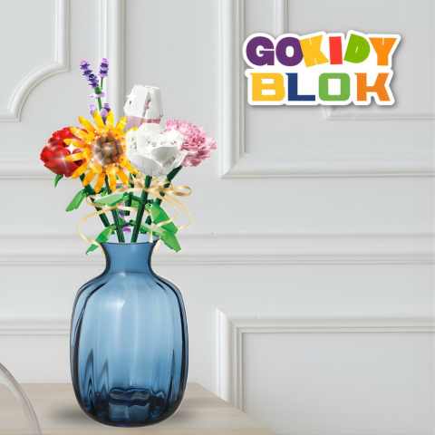 Renkli Işıklı Blok Çiçek - Lale