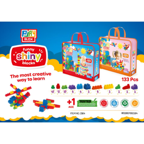 Playblox Block Shine Yapı Taşları - 133 Parçalı Kova