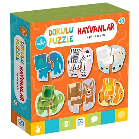 18 Parça Ca Games Dokulu Puzzle Hayvanlar