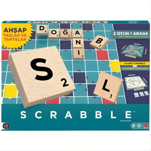 Scrabble Orijinal Ahşap 2'si 1 Arada Türkçe JLJ64