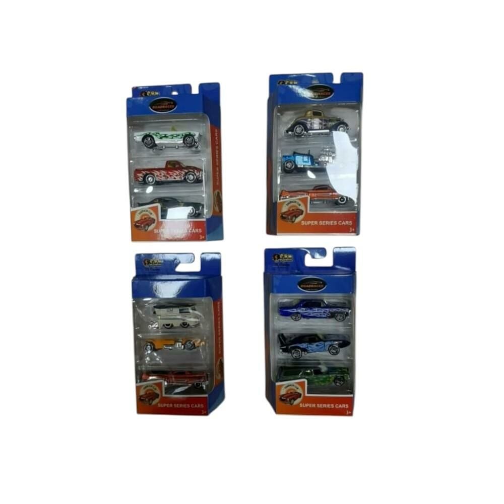 Kutulu 3'lü Metal Model Arabalar 7-8 cm