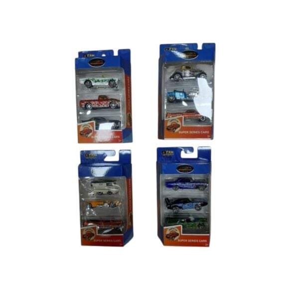 KUTULU. 3'LÜ METAL MODEL ARABALAR 7-8cm