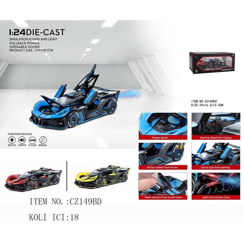 Sesli Işıklı Metal Bugatti Model Araç CZ149BD *18