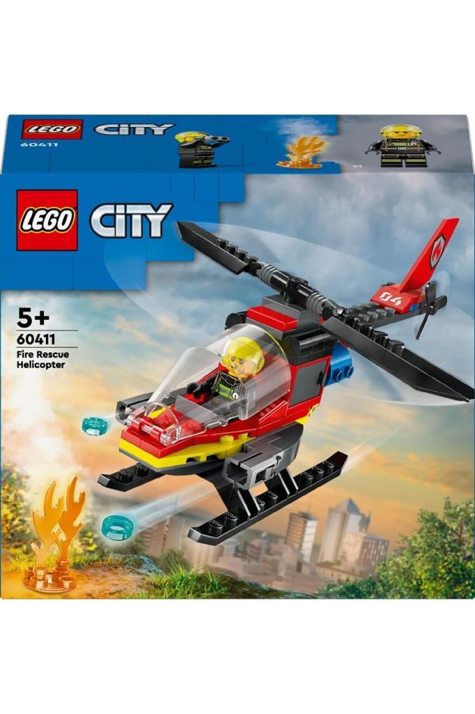 LEGO City İtfaiye Kurtarma Helikopteri 60411 - Yaratıcı Oyuncak Yapım Seti (85 Parça)