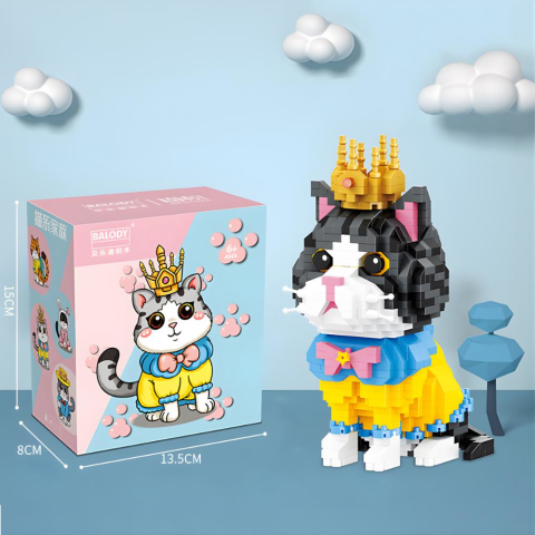 Blok Kedi Figürleri - Siyah 875 Parça