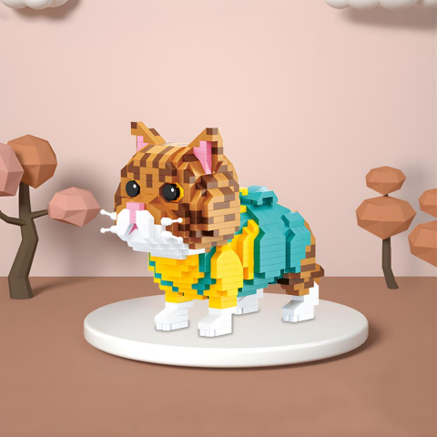 Blok Kedi Figürleri - Kahverengi 846 Parça