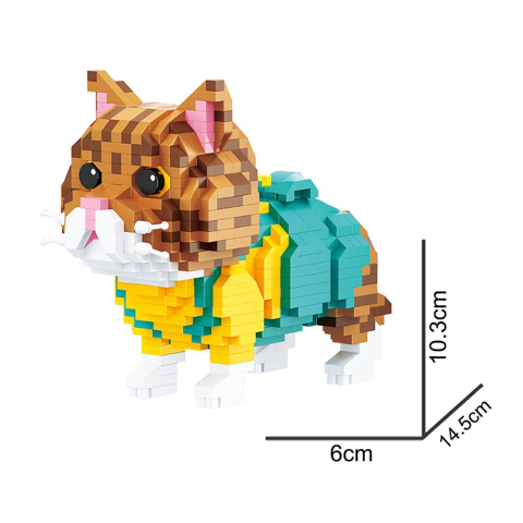 Blok Kedi Figürleri - Kahverengi 846 Parça
