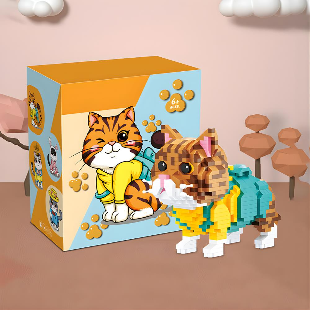 Blok Kedi Figürleri - Kahverengi 846 Parça