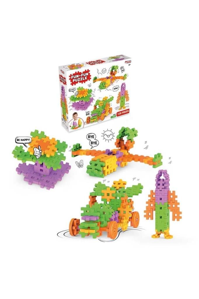 Fun Fun Puzzle 128 Parça Kız Erkek Yapı Oyuncakları Yeni Nesil Tasarım Oyuncakları