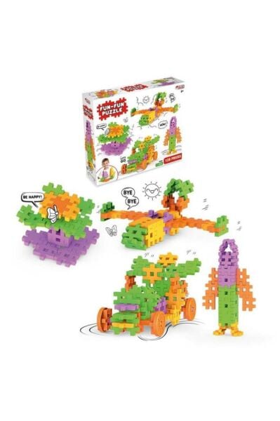 FUN FUN PUZZLE 128 PARÇA KIZ ERKEK YAPI OYUNCAKLARI YENİ NESİL TASARIM OYUNCAKLARI