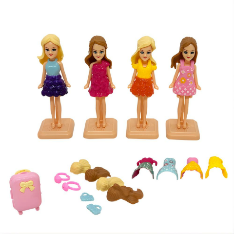 Dollyland Minkie Eğlenceli Moda Partisi Bebekleri 17 Parça 9cm