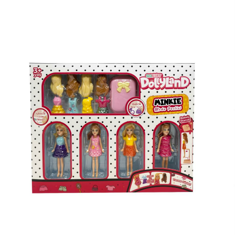 Dollyland Minkie Eğlenceli Moda Partisi Bebekleri 17 Parça 9cm