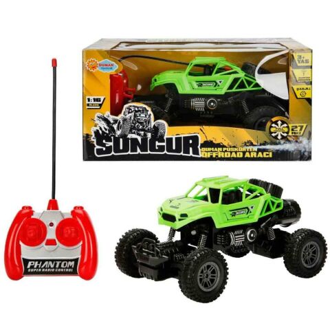 1:16 Sungur Işıklı USB Şarjlı Uzaktan Kumandalı Duman Püskürten Off Road Araba
