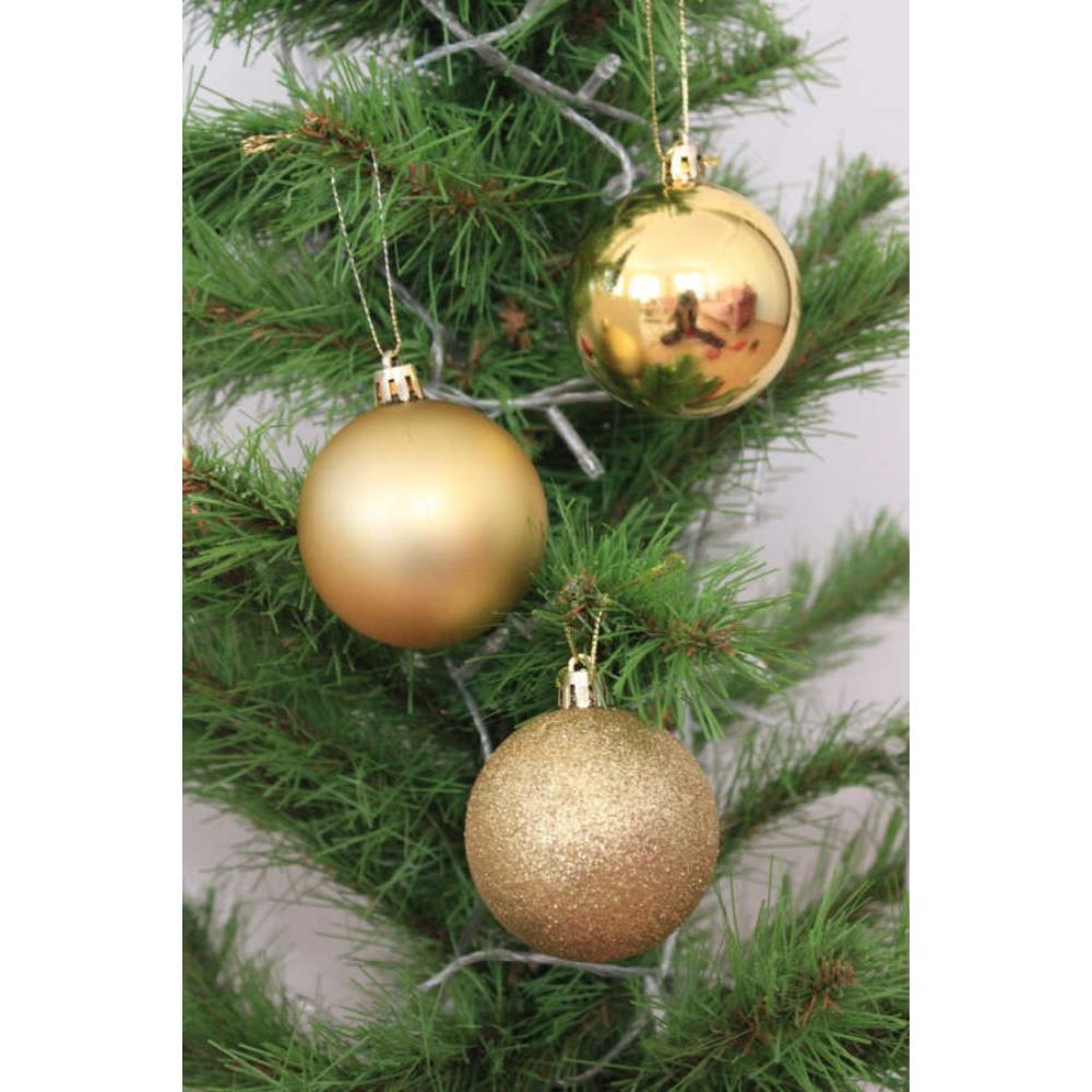 Yılbaşı Süsü Çam Ağacı Topu Altın 6 cm 6'lı